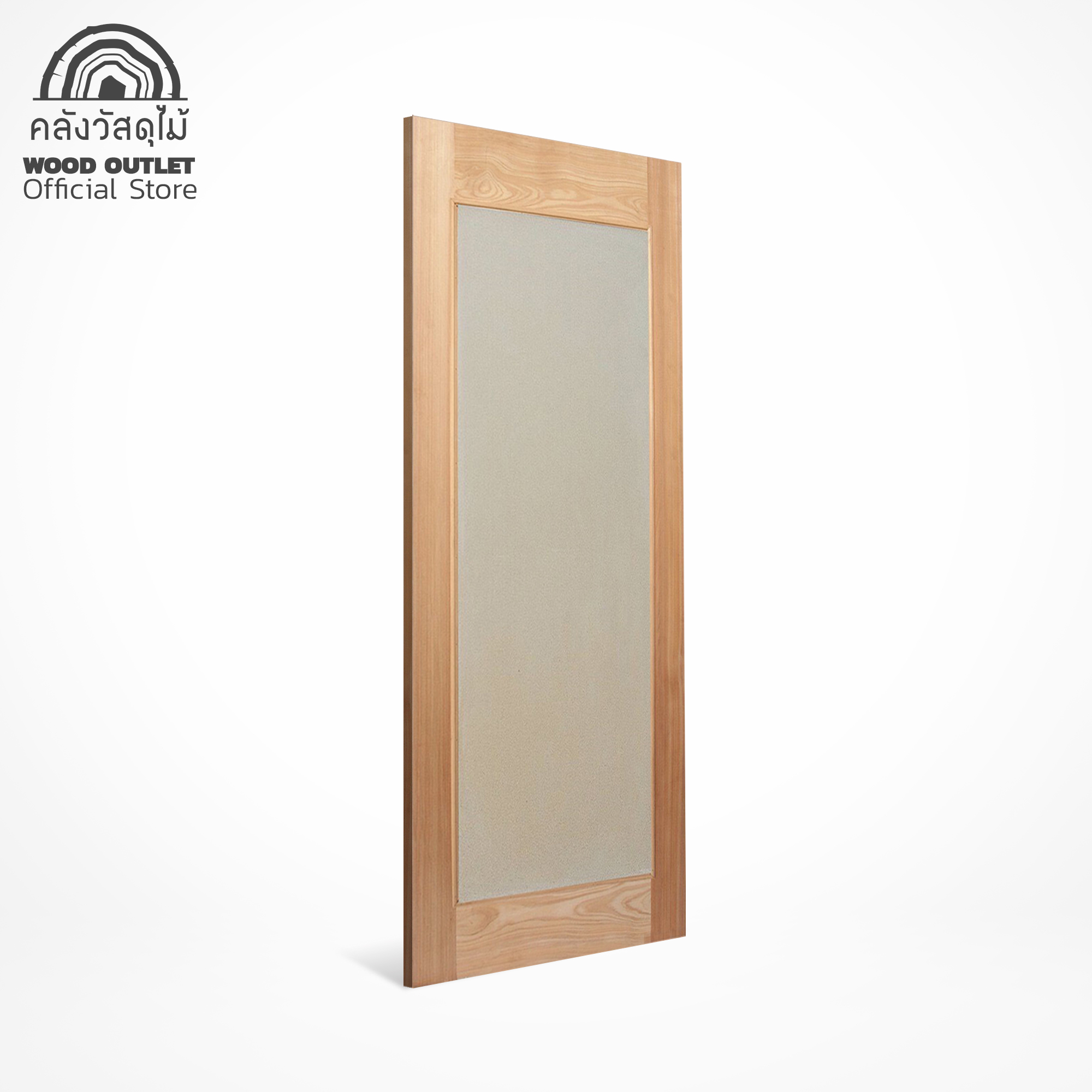 Shopee Mall MD-10 ประตูไม้สยาแดงกระจกฝ้า